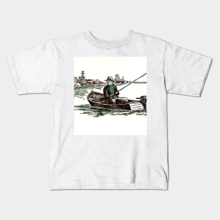 lonely fisherman Kids T-Shirt